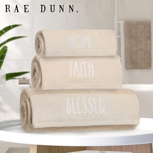Rae Dunn 6-Piece Towel Set - 100% Cotton Towels for Bathroom Set - 2