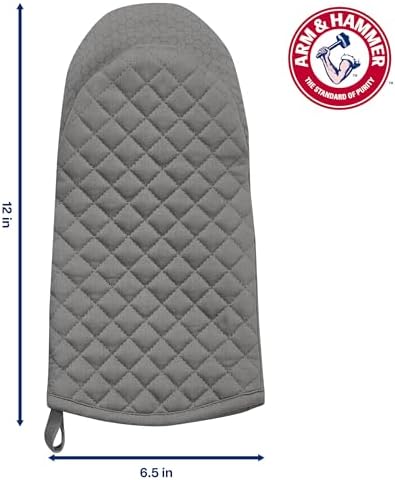 Arm & Hammer Quilted Oven Mitts, Heat Resistant, Non-Slip Silicone