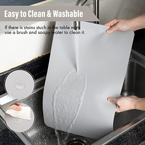 Placemats Set of 4, Faux Leather Place Mats Heat Stain Scratch
