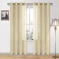 DWCN Sheer Curtains Faux Linen Voile Sheer Drapes for Living Room