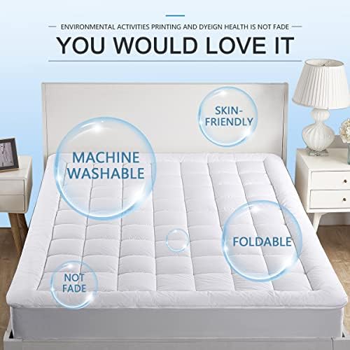 Queen Mattress Pad Cover Cooling Mattress Topper Pillow Top with Down