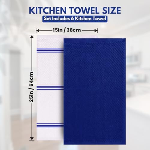 Infinitee Xclusives Kitchen Towels Bundle - Pack of 6 Grey + Pack of 6