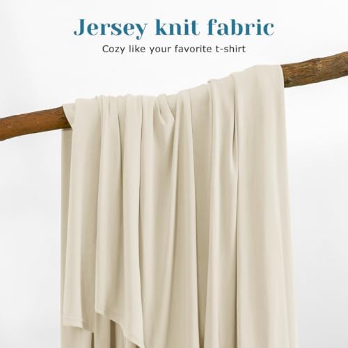 BYSURE Jersey Knit Full Size Bed Sheets 6 Pieces, Stretch Super Soft