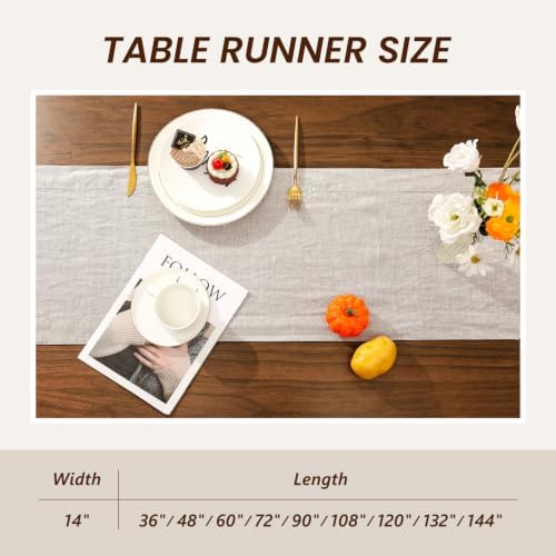 Linen Table Runner 14X144 Inches,100% French Linen Tablerunner,Machine