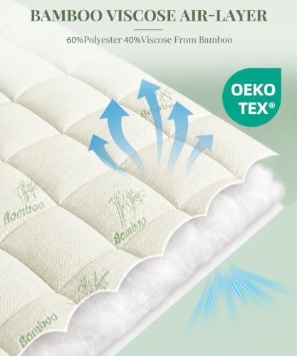 Queen Mattress Topper, Ultra Soft & Breathable Pillow Top Mattress Pad