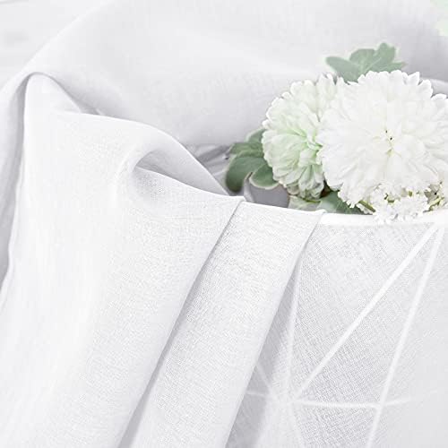 Tollpiz Sheer Curtain Linen Textured Bedroom Curtains Sheer Light