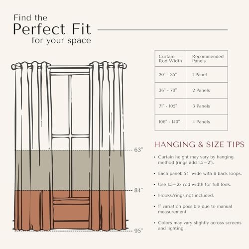 Brown Solid Panel Curtains, 96 Inches Long, Set of 2, 100% Cotton