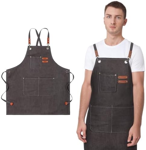 MAGICLULU Waterproof Oilproof Canvas Apron with Adjustable Neck Strap