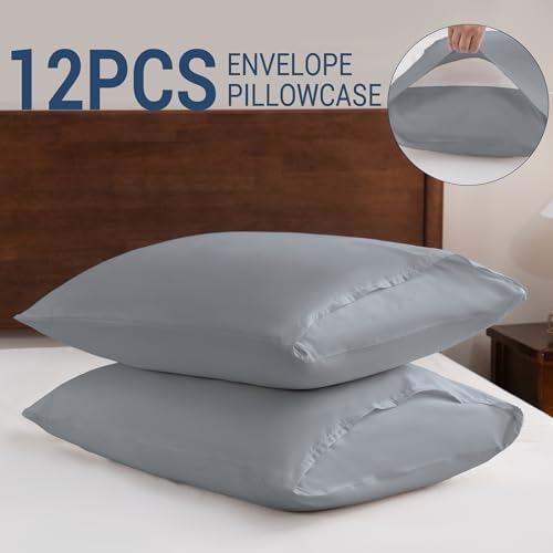 CULVE Pillow Cases Standard 12 Pack (20x26, Dark Gray)