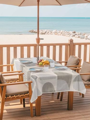 Outdoor Tablecloth with Umbrella Hole for Patio/Picnic/Party/Camping