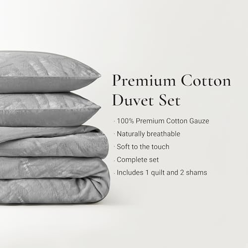 Harbor House King Duvet Cover Set, Cotton Gauze Duvet Set, Lightweight
