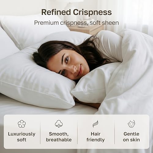 California Design Den 600 TC Set of 2 Queen-Size Pillow Cases, Beige