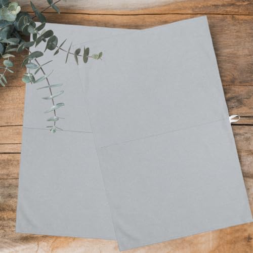 Gray Solid Color Kitchen Towels Set of 4, Absorbent Microfiber Soft