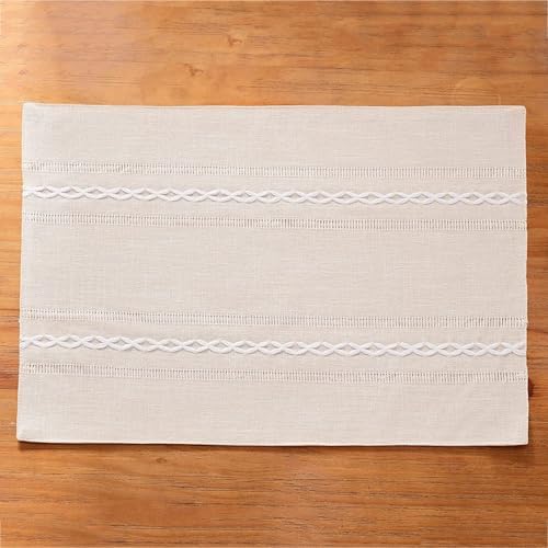 Beydodo Dining Table Mat Set for 2, Kitchen Placemats Decor Cotton