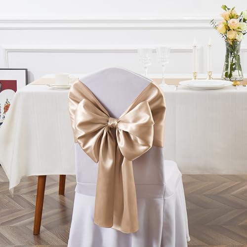 12pcs Taupe Satin Table Runners 12" x 108"