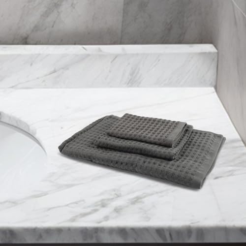 Waffle Weave Bath Towel Set 100% Cotton, Soft and Absorbent Quick Dry