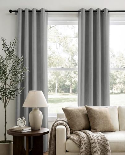100% Blackout Shield Total Blackout Curtains Faux Linen Textured