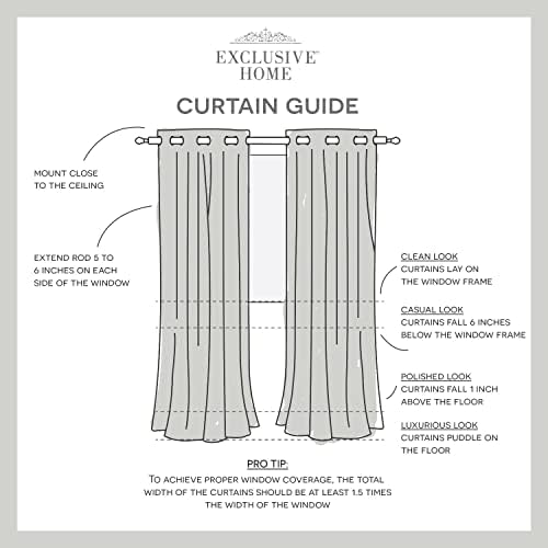 Exclusive Home Branches Linen Blend Grommet Top Curtain Panel Pair