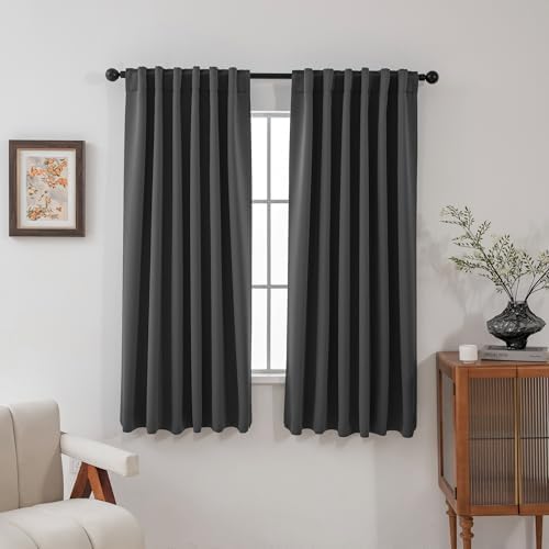 Pickluc Blackout Curtains 63 Inches Long 2 Panels, Black Out Drapes