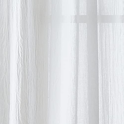 DKNY City Breeze Sheer Window Curtains Tab Top, 50 x 96, White, 2