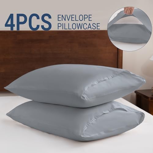 CULVE Pillow Cases Queen 4 Pack (20x30, Dark Gray)
