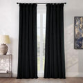 Plush Velvet Curtains for Living Room (1 Panel) - 50W x 120L, Black