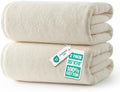 REDKISS 2 Pack 100% Cotton Large Bath Towels 35 x 70 Inches, Ivory