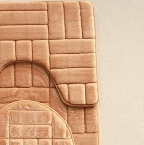 Daniel's Bath & Beyond 3 Piece Memory Foam Bath mat Victoria Taupe