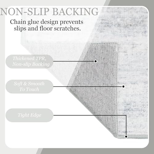 MUJOO Washable Runner Rug 2x6 Area Rugs Low Pile Non Slip Modern