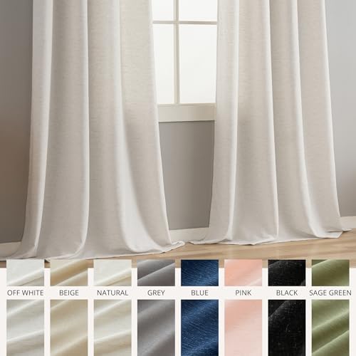 Off White Curtains Black Grommets Sheers Curtains 84 Inches Long for