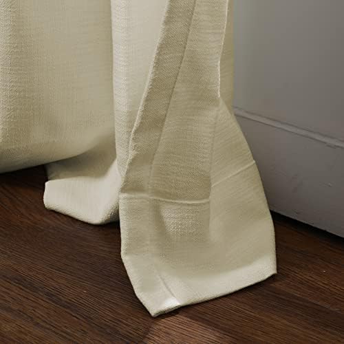 TWOPAGES Ivory White Pinch Pleated Curtains 120 Inches Long for Living