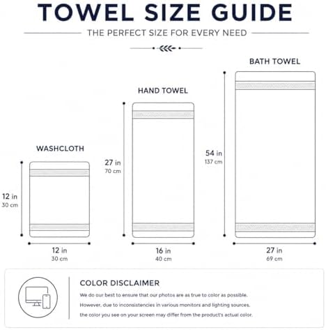 IMPEX 4 PC Bath Towel Set, 100% Cotton Bath Towel 27"x54" - Grey