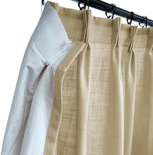 DerF HOME 52 W x 108 L inch Pinch Pleat Unlined Darkening Drape Faux