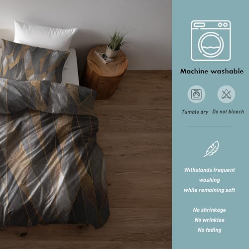 Modern Abstract Duvet Cover Queen Size, Geometric Pattern Bedding Set