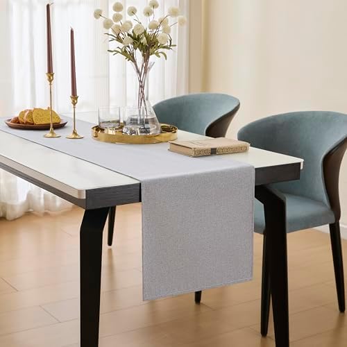 YATOJUZI Light Grey Table Runner Seasonal Summer Kitchen Dining Coffee