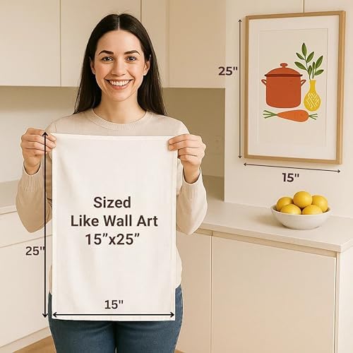 WHITEWRAP Flour Sack Towels| TeaTowel for Crafts| Kitchen Dish Cotton