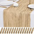15Pack Beige Table Runner 17x108inch Cheesecloth Table Runner