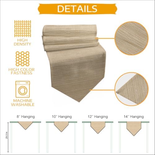 Modern Minimalist Art Table Runner 108 Inches Long, Solid Color Linen