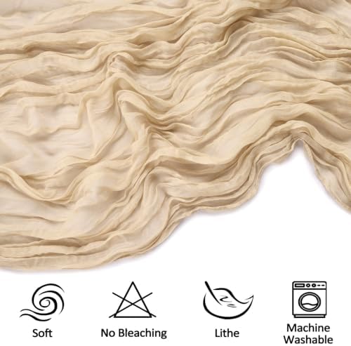 10 Pack Beige Cheesecloth Table Runner 17x108 Inch Spring Table Runner