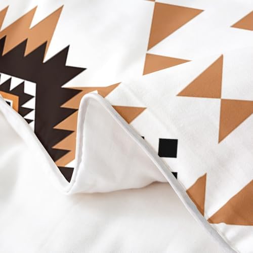 Feelyou Bohemian Bedding Set Queen Size Geometric Pattern 100% Cotton
