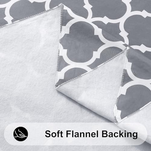 Smiry Square Table Cloth, Flannel Backed Vinyl Tablecloth, 60"x60"