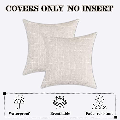 Kevin Textile Outdoor Waterproof 18”x18” Pillow Covers 2 Pack, Light