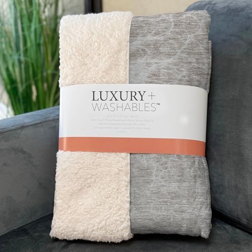 Addison Rugs ASB653 Taupe 50" x 70" Oversized Sherpa Throw Blanket