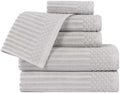 TRP Modern Heavyweight Thick Absorbent Cotton Bath Towels Set of 6
