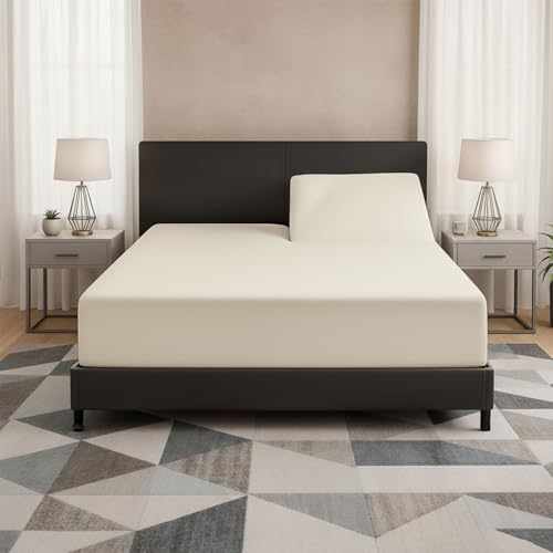 Egyptian Cotton Fitted Sheet Top Split King 16 Inch Deep - Ivory