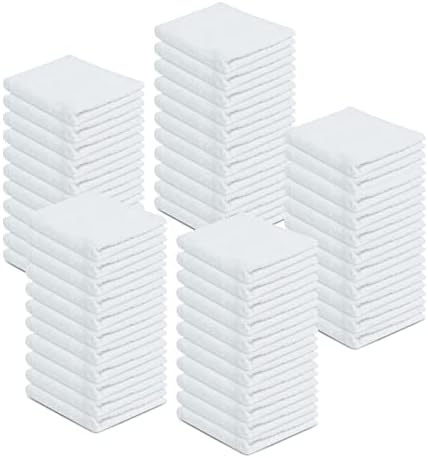 ZUPERIA 100% Cotton Terry Towels Cleaning Cloths, Pack of 50