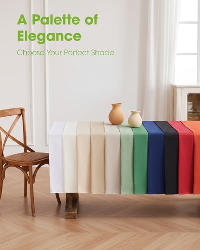 Pureegg Table Cloth for Rectangle Tables - Elegant Linen Mocha