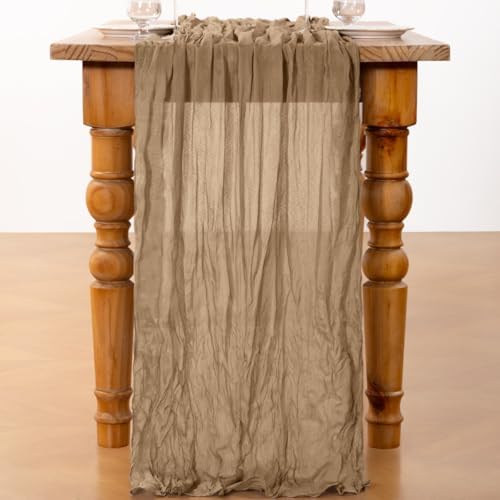 DeZerlor Nude Cheesecloth Table Runners 10 Pack Fall Runners