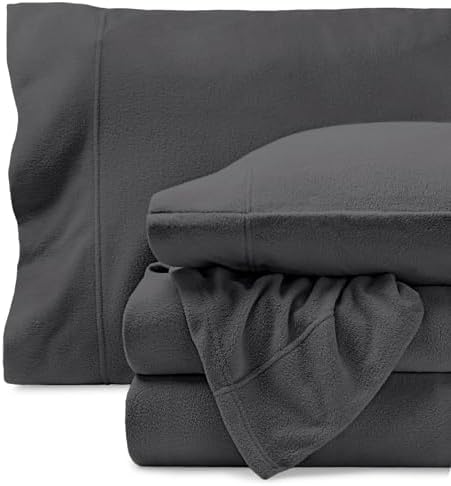 Bare Home Super Soft Fleece Sheet Set (Twin XL, Grey)