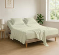 4 Piece Flex Head King Sheet Set 34" Top, 100% Egyptian Cotton, Ivory